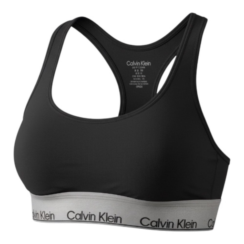 Calvin Klein 2-Pack Sports Bras-Black & Red Racerback Cotton Stretch - NWB